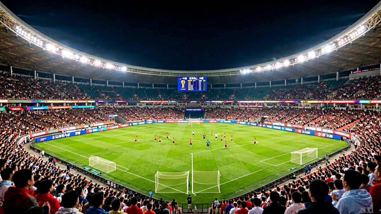 乐玩体育夜间球场全景，展现顶级赛事氛围